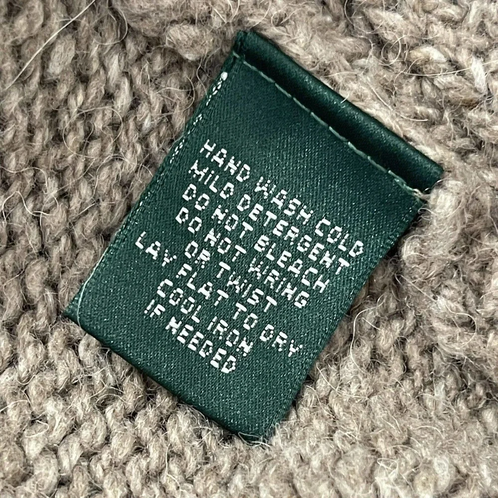 Lauren Ralph Lauren Wool Alpaca Blend Cardigan Size XS Brown Drape Front - Picture 10 of 10